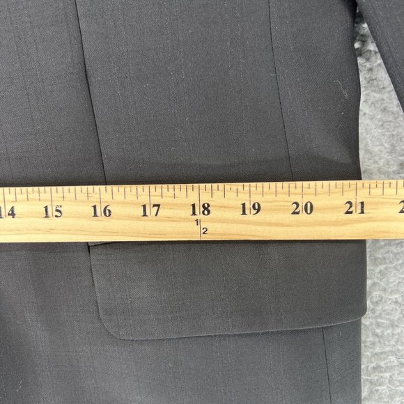 John W Nordstrom Loro Piana‎ 100% Wool Sport Coat 41 R Black Two Button Plaid - Picture 8 of 15